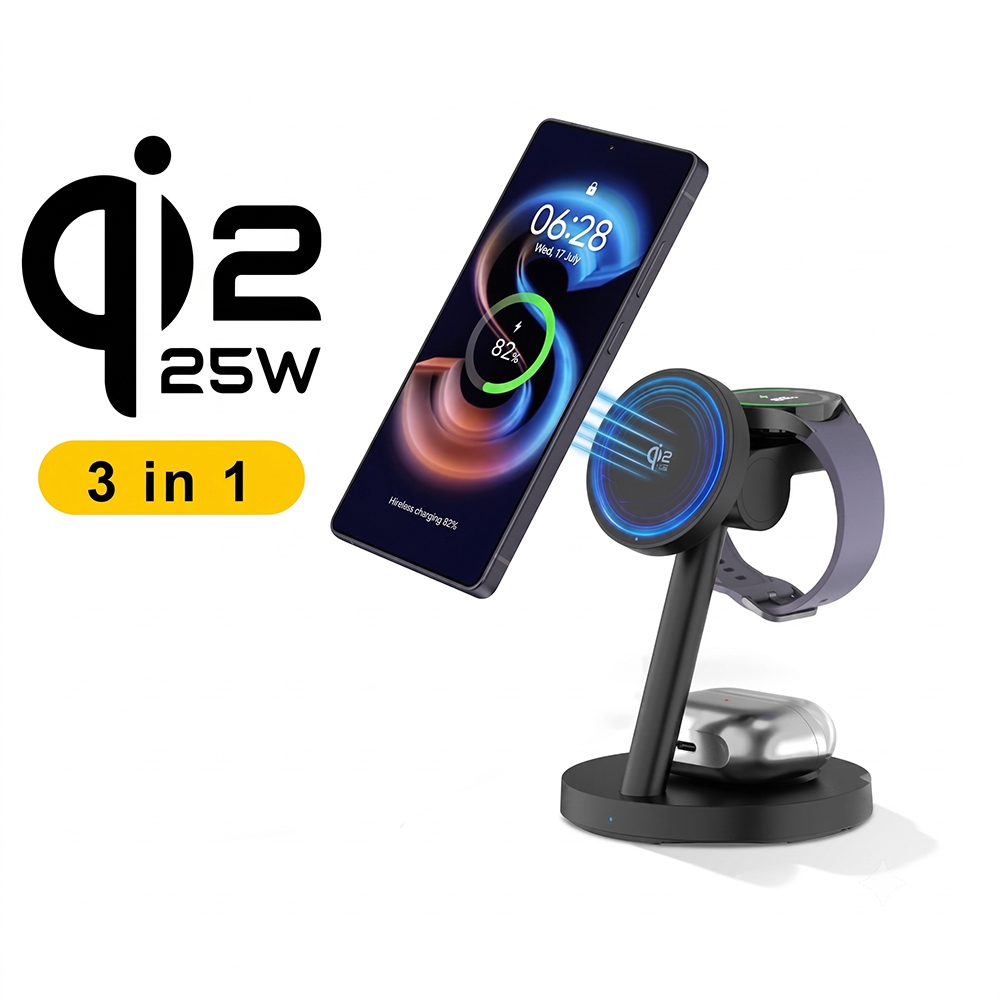Smartwatch Watches For Iphone - 3'ü 1 arada Qi2.2 25W Hızlı