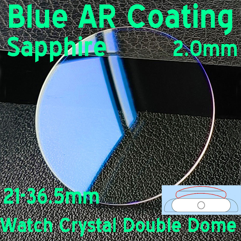Watch Crystal Replacement - Mavi AR Kaplama Safir 2mm Çift
