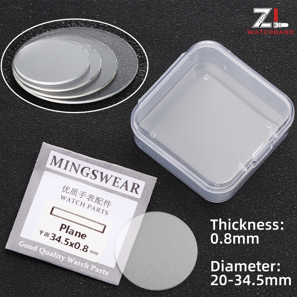 Watch Crystal Replacement - Kalınlık 0.8mm Çaplar 20-34.5mm Yuvarlak Saatler