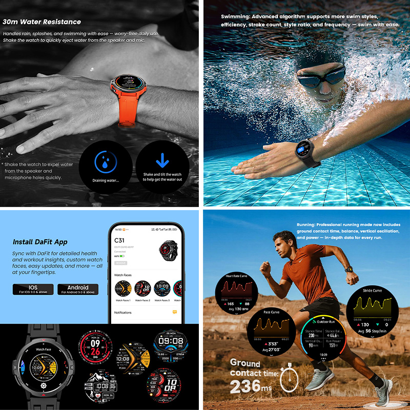 YENI 1.46 Inç Askeri GPS Smart - Timex Watches Smartwatch incelemesi ve fiyatı
