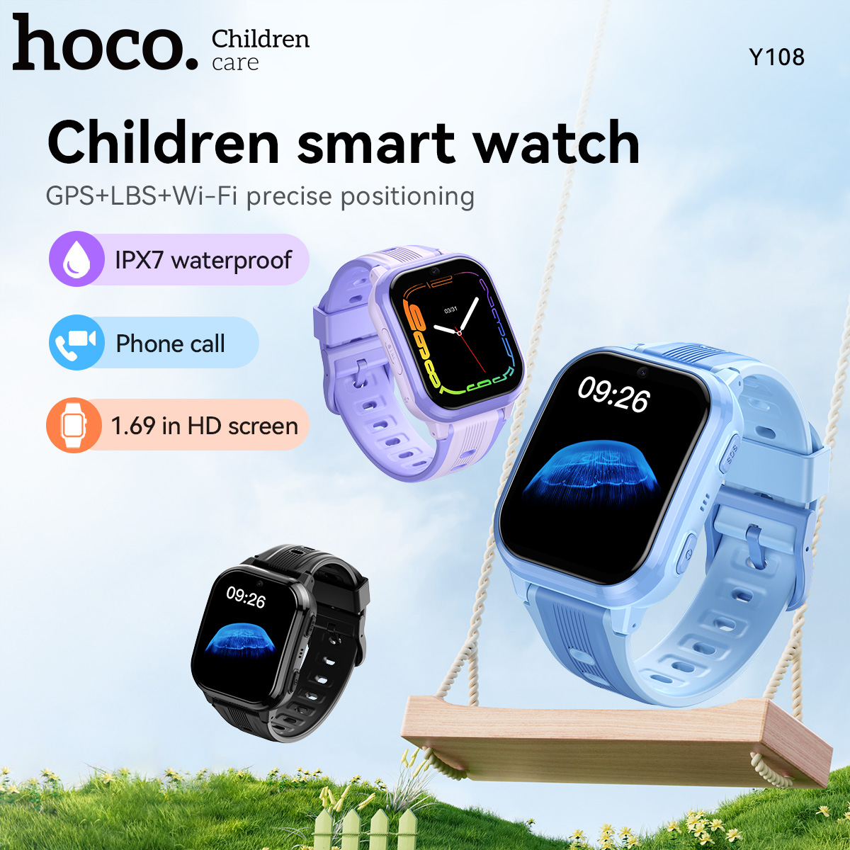 HOCO Y108 1.69 inç HD LCD Kavi - Smartwatch Watches For Kid Boy With Alarm incelemesi ve fiyatı