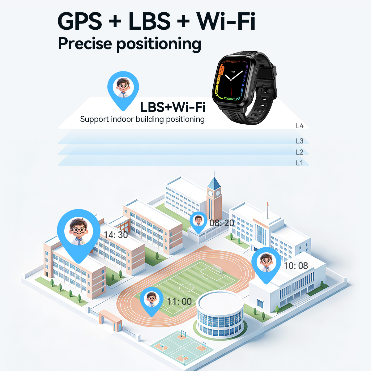 HOCO Y108 1.69 inç HD LCD Kavi - Smartwatch Watches For Kid Boy With Alarm incelemesi ve fiyatı